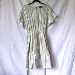 GiGiO Green Striped Cotton Dress